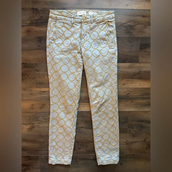 Anthropologie CHINO Embroidered Circle Pants – Size 25 | Relaxed Fit - Picture 6 of 13